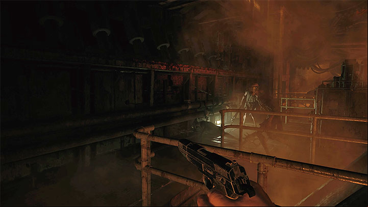 Watch out for monsters while exploring the new area - Resident Evil Village: Exploring floor B4 - walkthrough - Factory - Resident Evil Village Guide