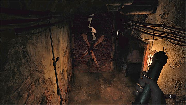 Carefully reach the very end of the Engine Room (look around for extra loot while going through it) and use the ladder - Resident Evil Village: Exploring floor B4 - walkthrough - Factory - Resident Evil Village Guide
