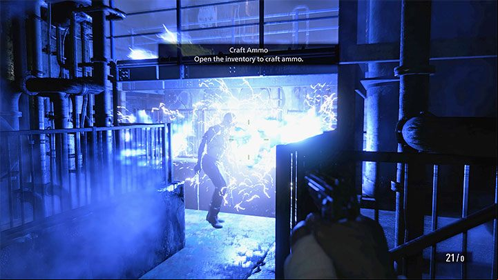 Eventually you will reach a square room, the lower level of which is usually patrolled by a single Soldat - Resident Evil Village: Exploring floor B4 - walkthrough - Factory - Resident Evil Village Guide