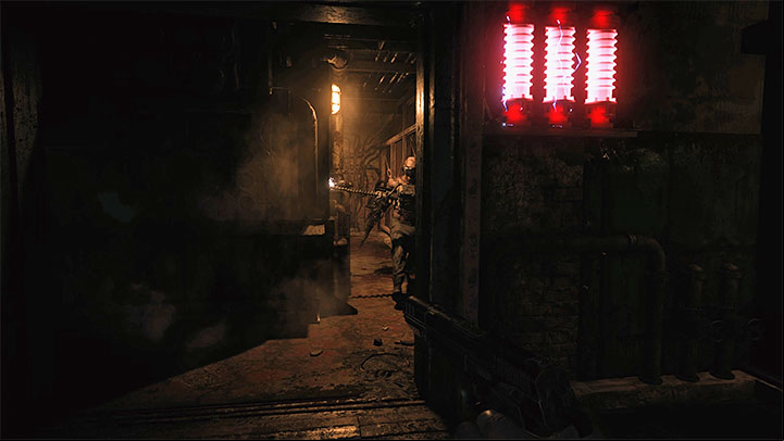 As you make your way through the new rooms of floor B3, expect to encounter a Soldat with a core on their back - Resident Evil Village: Exploring floor B3 - walkthrough - Factory - Resident Evil Village Guide