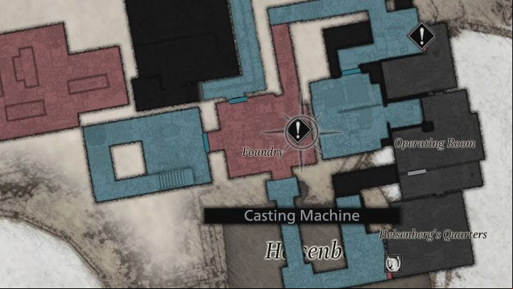 Once you have acquired the key, you must once again reach the Casting Machine, which as a reminder is located on the MB4 floor - Resident Evil Village: Reaching floor B1, creating a key - walkthrough - Factory - Resident Evil Village Guide
