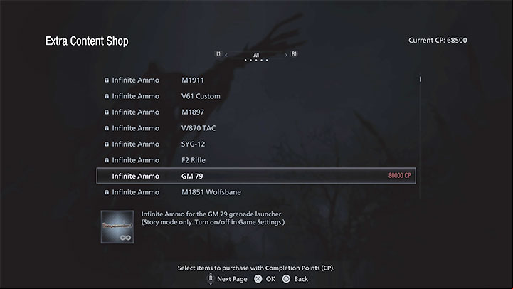 Using weapons with unlimited ammo will help you the game on the highest difficulty - it works through cheats which you can buy for (Completion Points) awarded for completing the game's built-in Challenges - Resident Evil Village: Universes Best Dad trophy - how to get it? - Appendix - Resident Evil Village Guide