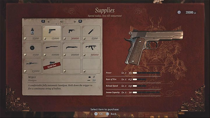 Before the fighting starts, you can (and should) shop at the Duke's - you can buy weapons, consumables and ammunition from the friendly merchant - Resident Evil Village: The Mercenaries Mode - Basics - Resident Evil Village Guide