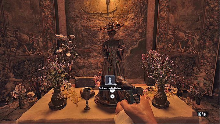 This treasure is in the location marked on the map with the Golden Lady Statue gold chest icon - Resident Evil Village: Treasures, The Village, 2nd and subsequent visits - list - Treasures - Resident Evil Village Guide