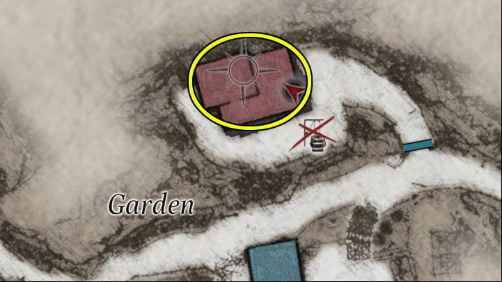 This treasure is in the house on the hill in the Garden - Resident Evil Village Guide