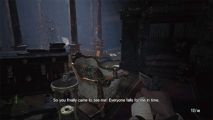 The clash with Lady Dimitrescu's final daughter will begin when you reach the Library on floor 2F of the castle - Resident Evil Village: 3 vampire daughter - boss, how to defeat? - Bosses - Resident Evil Village Guide