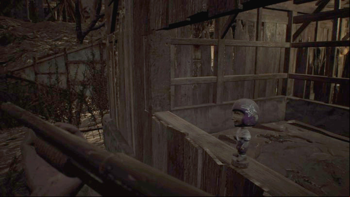 A Mr. Everywhere figurine found on the sheds window - Resident Evil 7: Salt Mine | Walktrough - Resident Evil VII Walkthrough - Resident Evil 7 Guide, Walkthrough