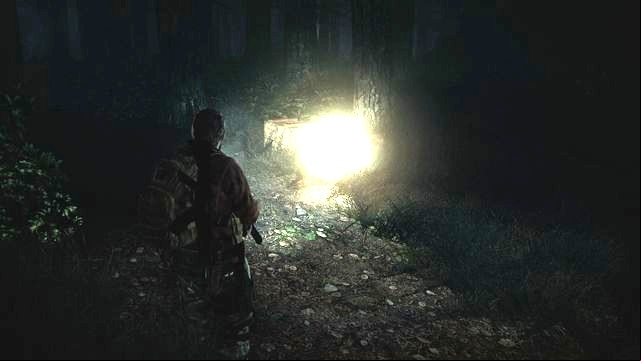 In the forest, use the dim beams of light to navigate - Find another way | Penal Colony - Barry - Penal Colony - Barry - Resident Evil: Revelations 2 Game Guide