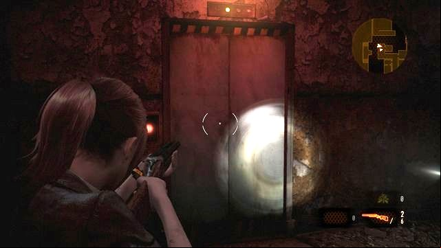 Just as your experience teaches you, prepare before you open the elevator. - Go to the tower | Contemplation - Claire - Contemplation - Claire - Resident Evil: Revelations 2 Game Guide