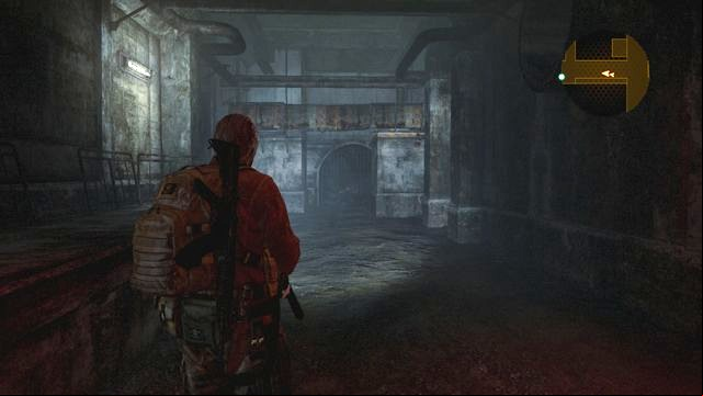 At the end of the corridor, you will find a machine gun (if youve opened the age in Claires Campaign). - Leave the sewers | Judgement - Barry - Judgement - Barry - Resident Evil: Revelations 2 Game Guide