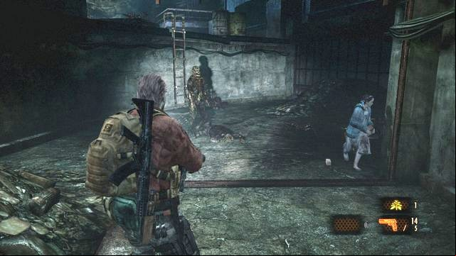 When you go down, you will be attacked by few enemies. - Go to the top of the cliff | Metamorphosis - Barry - Metamorphosis - Barry - Resident Evil: Revelations 2 Game Guide