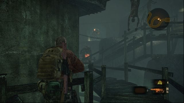 Road through which the strongest enemy will walk down leads to the switch. - Follow Alex | Metamorphosis - Barry - Metamorphosis - Barry - Resident Evil: Revelations 2 Game Guide