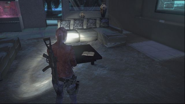 In the office as well, on a small table before the screen - Metamorphosis - Claire | Documents - Episode 4 - Metamorphosis - Documents - Resident Evil: Revelations 2 Game Guide
