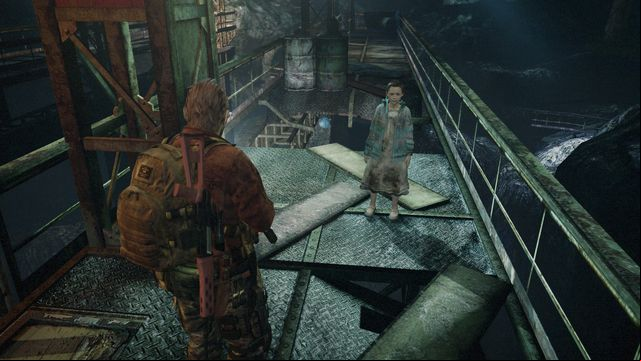 When being on the crane, on the other side, look from the pillar number 4 towards number 3 - Metamorphosis - Barry | Emblems - Episode 4 - Metamorphosis - Tower emblems - Resident Evil: Revelations 2 Game Guide