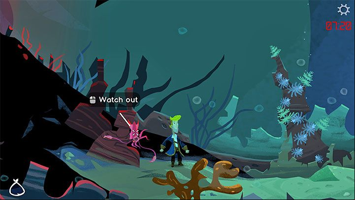 You must return to the seabed under LeChuck's ship - go back to the main deck, use the ladder and slide down the anchor chain - Return to Monkey Island: Learn LeChucks secrets - walkthrough - Part 3 - Return to Monkey Island - Return to Monkey Island Walkthrough