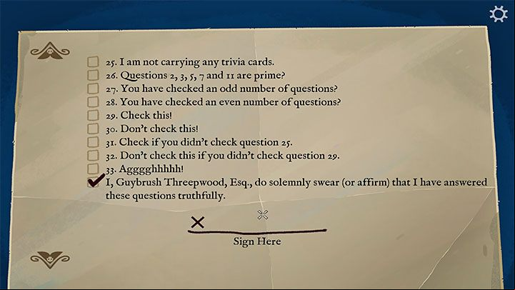 You must also complete the customs form correctly - Return to Monkey Island: Get the 5 keys for the safe - walkthrough - Part 4 - Things Get Complicated - Return to Monkey Island Walkthrough