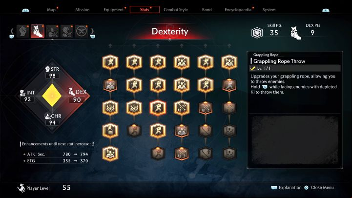 With this skill, you can grab enemies that run out of Ki with the Grappling Rope and throw them - Rise of the Ronin: Best skills - Basics - Rise of the Ronin Guide