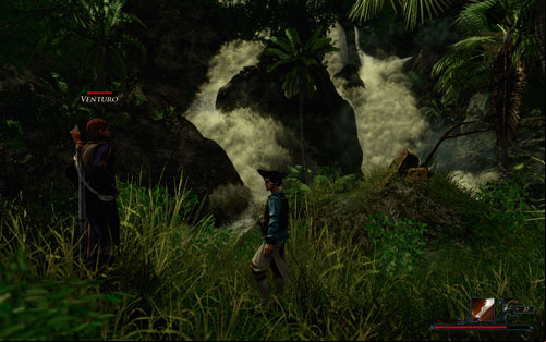 Venturo is hiding outside the Natives' village. - Help Against Crow - The Sword Coast - Quests - Risen 2: Dark Waters - Game Guide and Walkthrough