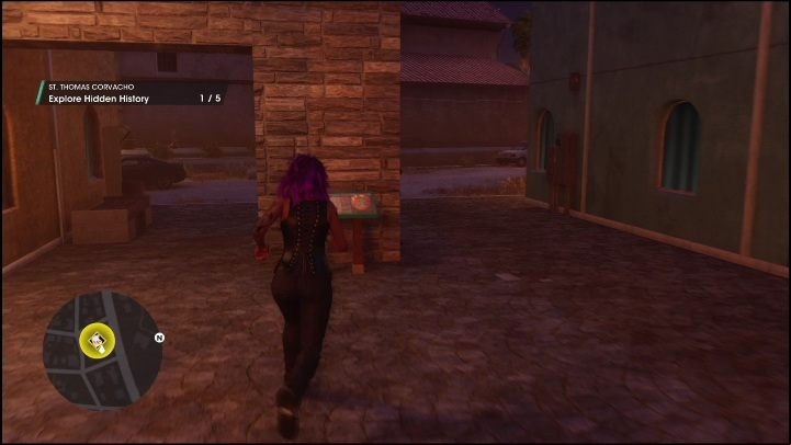 The first point is hidden behind the stone pillar, opposite the starting board - Saints Row 2022: Discoveries (East Providencia) - list and description of activity - East Providencia - Saints Row Guide, Walkthrough