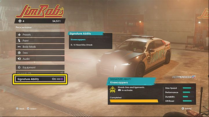 First you must enter a garage and start tuning the car - Saints Row 2022: Signature Abilities - Basics - Saints Row Guide, Walkthrough