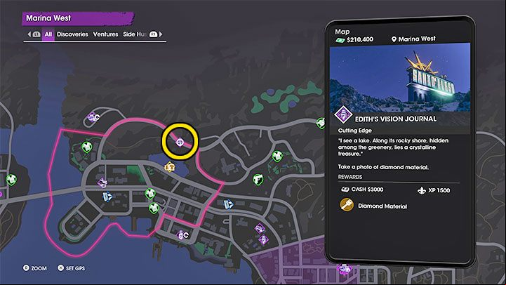 This secret is related to Diamond Material - Saints Row: Cutting Edge - venture description, Ediths collectibles - Ventures - Saints Row Guide, Walkthrough