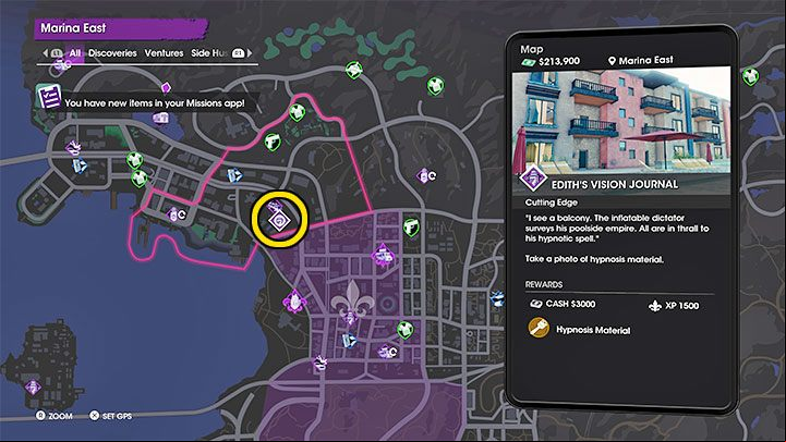This secret is related to Hypnosis Material - Saints Row: Cutting Edge - venture description, Ediths collectibles - Ventures - Saints Row Guide, Walkthrough