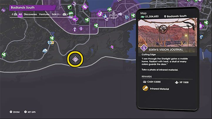 This secret is related to Infrared Material - Saints Row: Cutting Edge - venture description, Ediths collectibles - Ventures - Saints Row Guide, Walkthrough