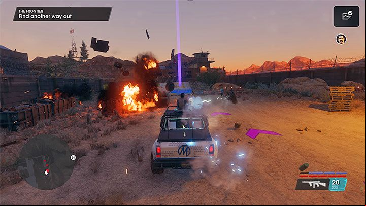 Drive through the outer courtyard, avoiding enemy cars - Saints Row 2022: The Frontier - walkthrough - Walkthrough - Saints Row Guide, Walkthrough