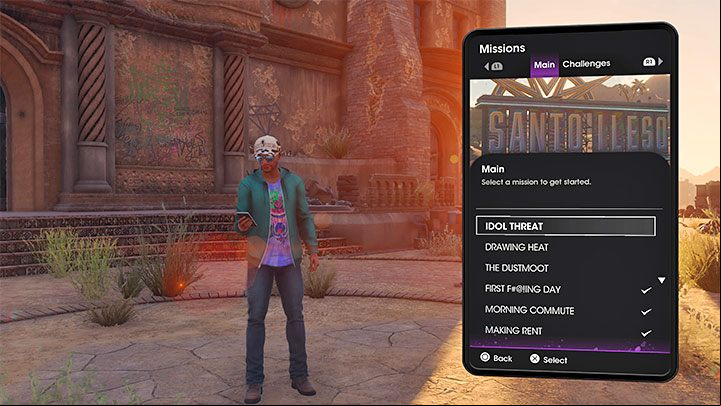 The first few missions in Saints Row must be completed one after another, but eventually you'll reach a point when you'll be able to start them whenever you like - Saints Row 2022: Main story missions - how to start, select, abort? - FAQ - Saints Row Guide, Walkthrough