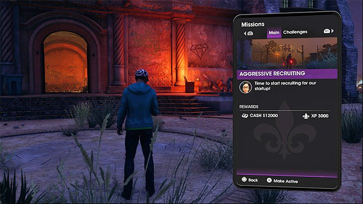 After choosing a mission from the list you'll learn about the rewards you'll earn for completing it (the list doesn't always display every reward, some missions unlock new features) - Saints Row 2022: Main story missions - how to start, select, abort? - FAQ - Saints Row Guide, Walkthrough