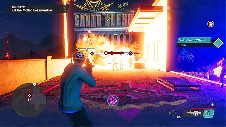 The Collective Member is a mini-boss you can only start fighting once he lands and leaves the helicopter - Saints Row 2022: Idol Threat - walkthrough - Walkthrough - Saints Row Guide, Walkthrough