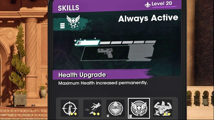 Health Upgrade - Levels 5, 10, 15 - three of your ive skills are health upgrades, each one permanently granting you more maximum health - Saints Row 2022: Best skills - list, how to unlock - Basics - Saints Row Guide, Walkthrough