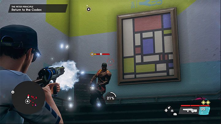 You'll have to get through some intense encounters on your way to the Codex, as elite enemies with armor bars start appearing here - Saints Row 2022: The Peter Principle - walkthrough - Walkthrough - Saints Row Guide, Walkthrough