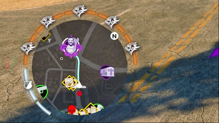The pursuit level is indicated by the bars and icons around the radar in the lower left corner of the screen - Saints Row 2022: Pursuit - how to lose, how to get rid of Notoriety? - FAQ - Saints Row Guide, Walkthrough
