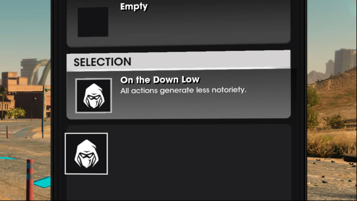 to check the available perks - Saints Row 2022: Pursuit - how to lose, how to get rid of Notoriety? - FAQ - Saints Row Guide, Walkthrough
