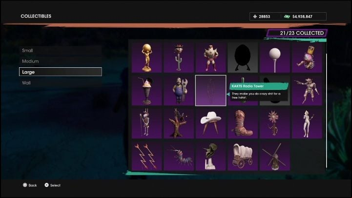 56 - Saints Row 2022: Collection of large decorations - list of all large collection items - Collections - Saints Row Guide, Walkthrough