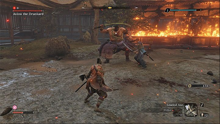 Help your temporal ally - he can die in this battle - Juzou the Drunkard | Sekiro Shadows Die Twice Boss Fight - Bosses - Sekiro Guide and Walkthrough