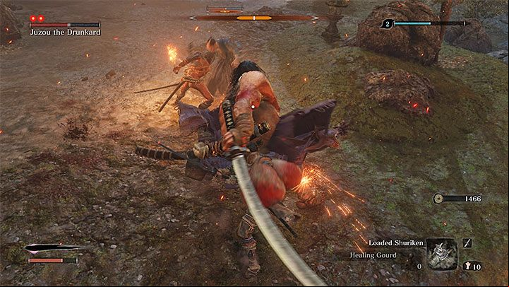 Juzou fights with a large sword - Juzou the Drunkard | Sekiro Shadows Die Twice Boss Fight - Bosses - Sekiro Guide and Walkthrough