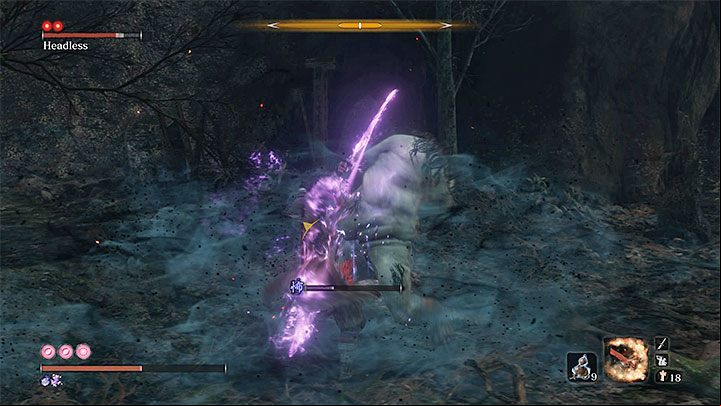 Before you approach the boss, use the Pacifying Agent or Mottled Purple Gourd, and, additionally, the Divine Confetti - Headless #5 | Sekiro Shadows Die Twice Boss Fight - Bosses - Sekiro Guide and Walkthrough