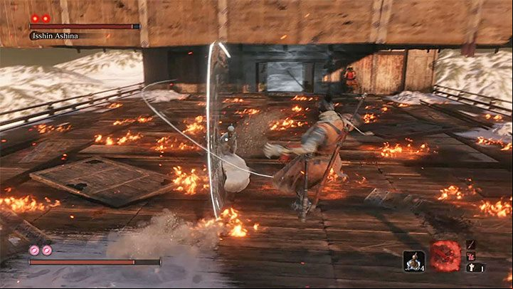 Isshin Ashina, unlike Emma, is marked with two markers, which means that to defeat him, you need to perform two deadly attacks - Isshin Ashina | Sekiro Shadows Die Twice Boss Fight - Bosses - Sekiro Guide and Walkthrough
