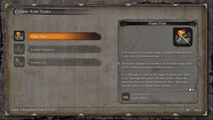 Return to the Dilapidated Temple, and talk to the Sculptor again - Flame Vent | Prosthetic Tools in Sekiro Shadows Die Twice - Prosthetic Tools - Sekiro Guide and Walkthrough