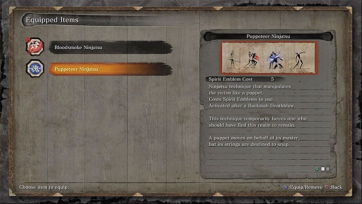 Once you unlock the above skill, set it as active in the ninjutsu techniques tab - Great Serpent - the second and third encounter| Sekiro Shadows Die Twice - Bosses - Sekiro Guide and Walkthrough