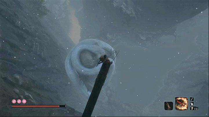 As soon as you find yourself in the open air, you will notice that a Great Serpent is resting below - Great Serpent - the second and third encounter| Sekiro Shadows Die Twice - Bosses - Sekiro Guide and Walkthrough