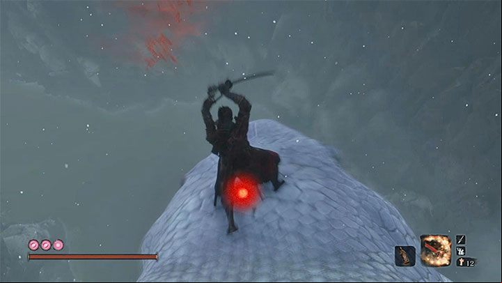 Make a jump towards the snake and press the fatal blow button on the fly - Great Serpent - the second and third encounter| Sekiro Shadows Die Twice - Bosses - Sekiro Guide and Walkthrough