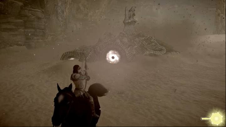 Youll find yourself in a sandy cave - Colossus 10 - Dirge | Shadow of the Colossus Walkthrough - Walkthrough - Shadow of the Colossus Game Guide