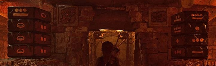 The central gate will now be able to be lifted, but there will be another one behind it - How to solve the Gate riddle in the Kuwak Yaku in Shadow of the Tomb Raider? - Solving Riddles - Shadow of the Tomb Raider Game Guide