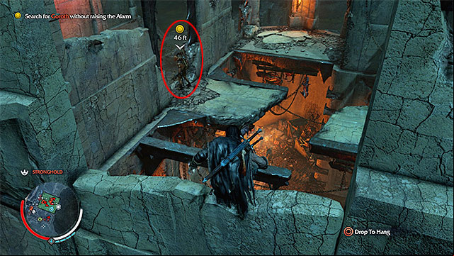 After you get to the upper levels, jump over from one spoiled plank, to another, thanks to which you will get around the monsters below - 3: The Spirit of Mordor | Main missions - Main missions - Middle-earth: Shadow of Mordor Game Guide