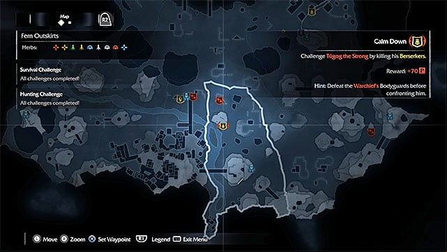 An example marker of a mission, where you need to lure the Warchief - Extra mission: Brand the Warchiefs | Main missions - Main missions - Middle-earth: Shadow of Mordor Game Guide
