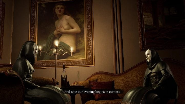 Inside, immediately go to the room with the violet light - Sherlock Holmes Chapter One: Sacrificial Lamb, Mansion - walkthrough - Sacrificial lamb - Sherlock Holmes Chapter One Guide