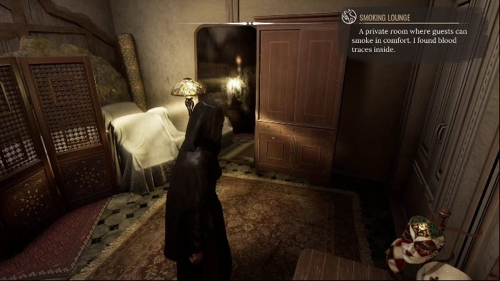 The last thing you need to check here is the closet by the door - Sherlock Holmes Chapter One: Sacrificial Lamb, Mansion - walkthrough - Sacrificial lamb - Sherlock Holmes Chapter One Guide